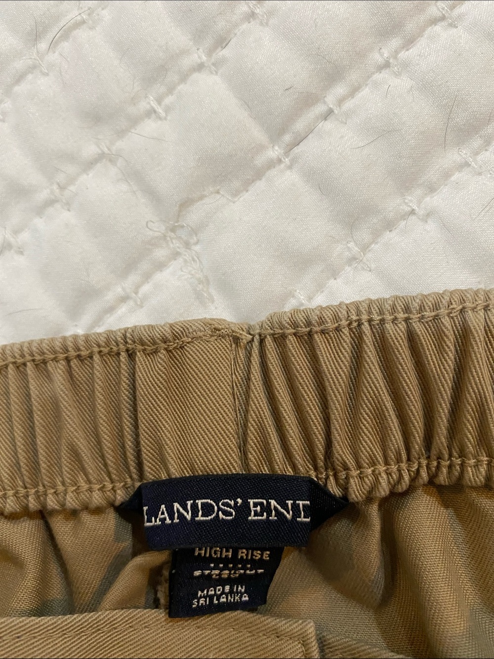 Lands' End Women's Khaki Straight-Leg Trousers - Picture 3 of 5